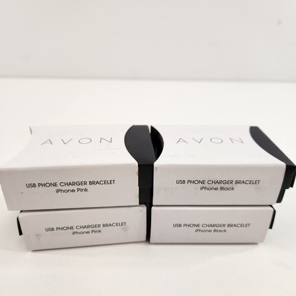 Avon USB Phone Charger Bracelet x 4 iPhone Black Pink NEW - Picture 9 of 10